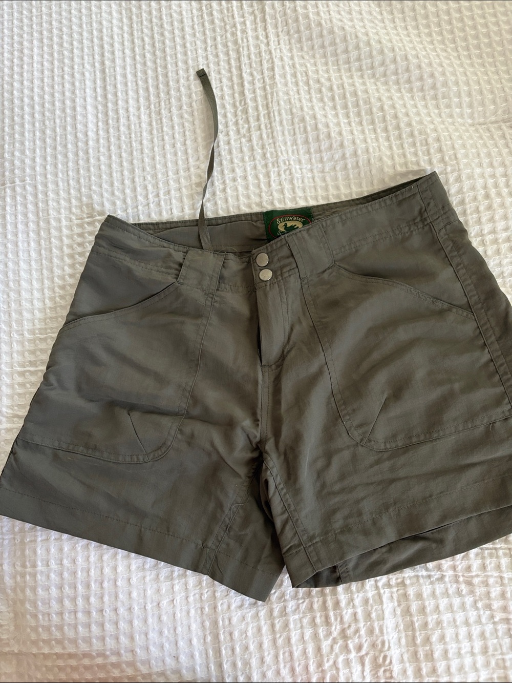 Women's Olive Utility Drawstring Shorts by Sierra Designs